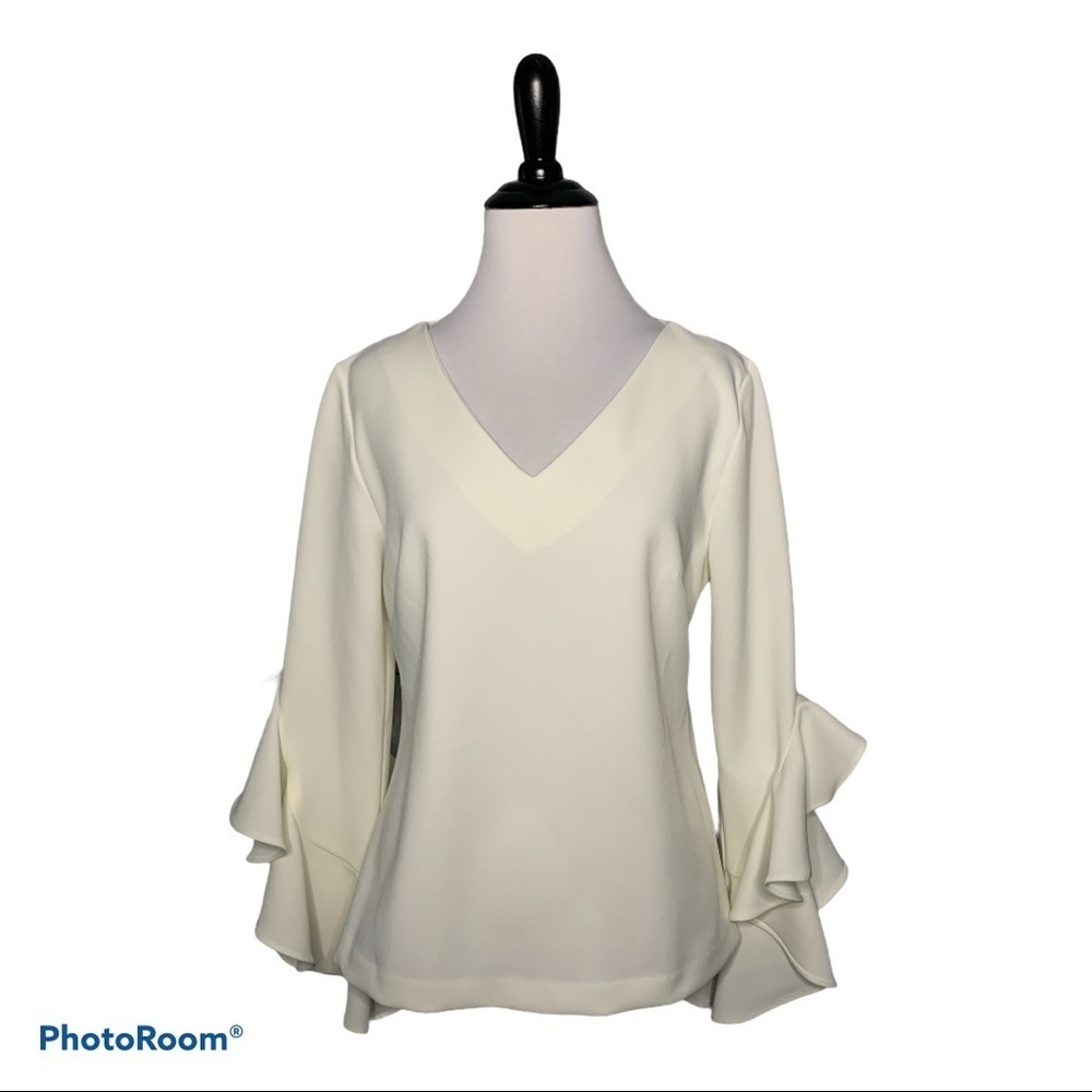 Alberto Makali ruffle sleeve top NWT size S
